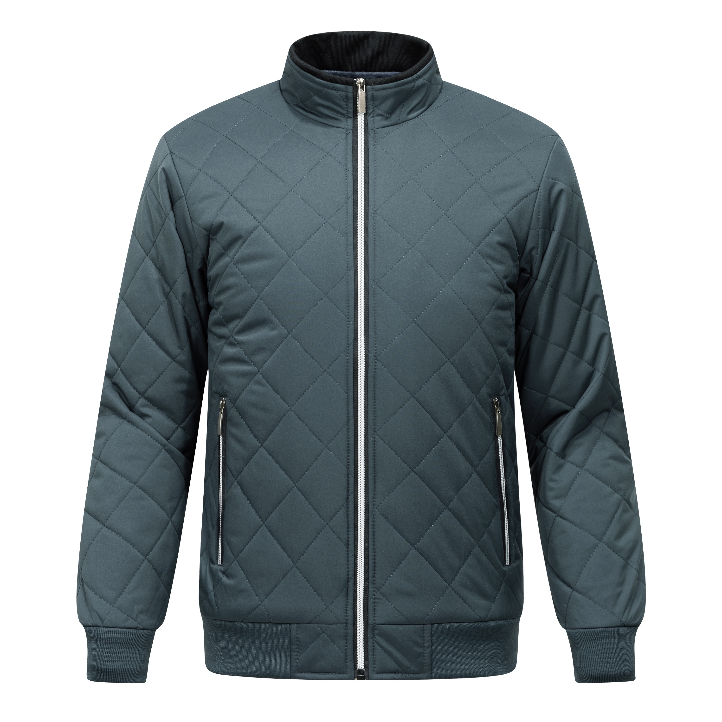mens warm quilted jacket for fall winter details 5