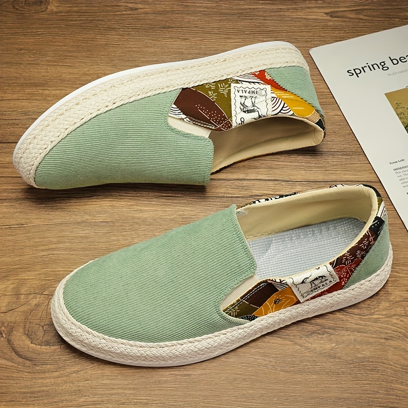 men s creative pattern design espadrilles corduroy uppers details 6