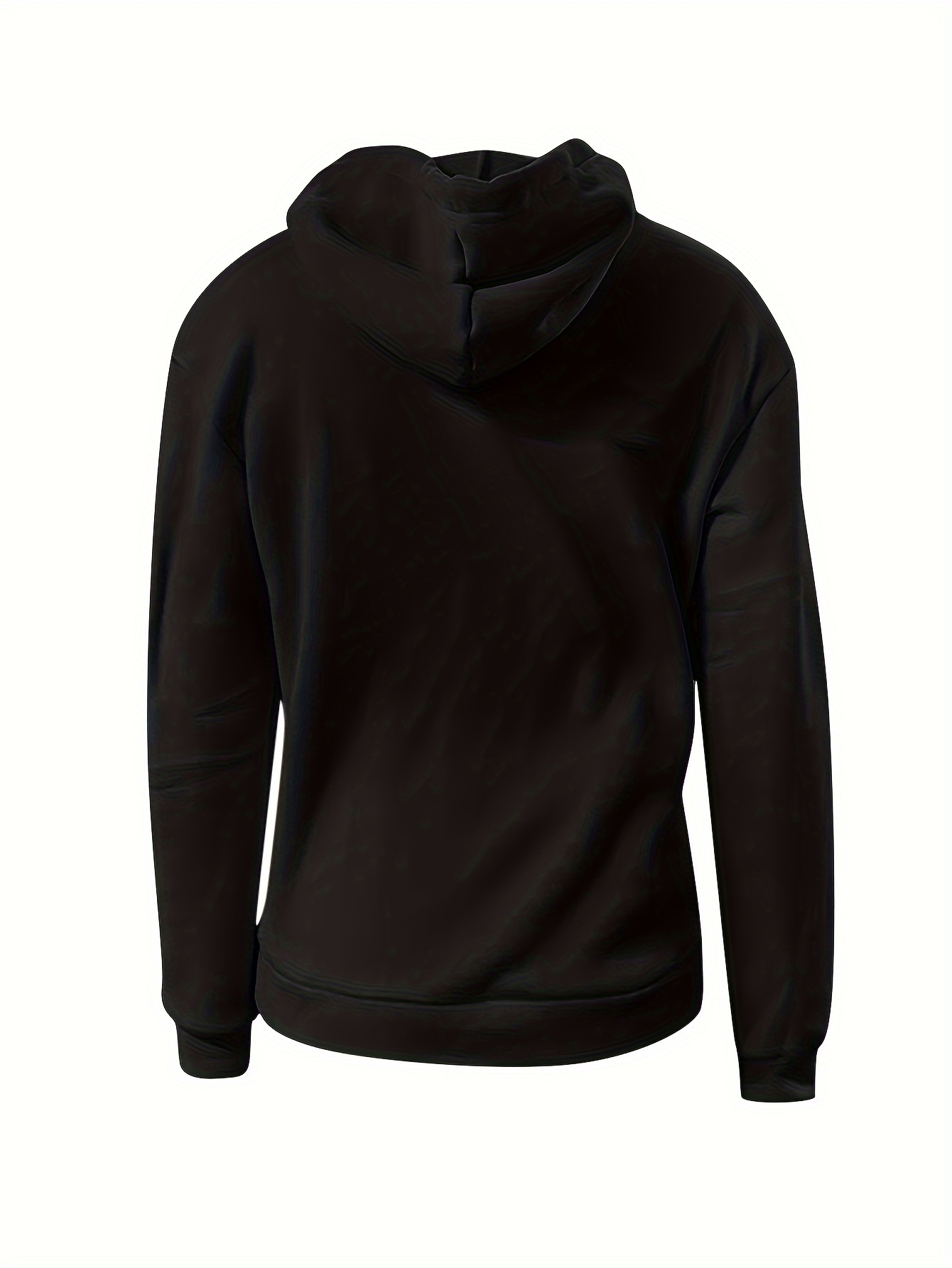 solid kangaroo pocket hoodie without pants casual long sleeve drawstring hoodies sweatshirt womens clothing details 2