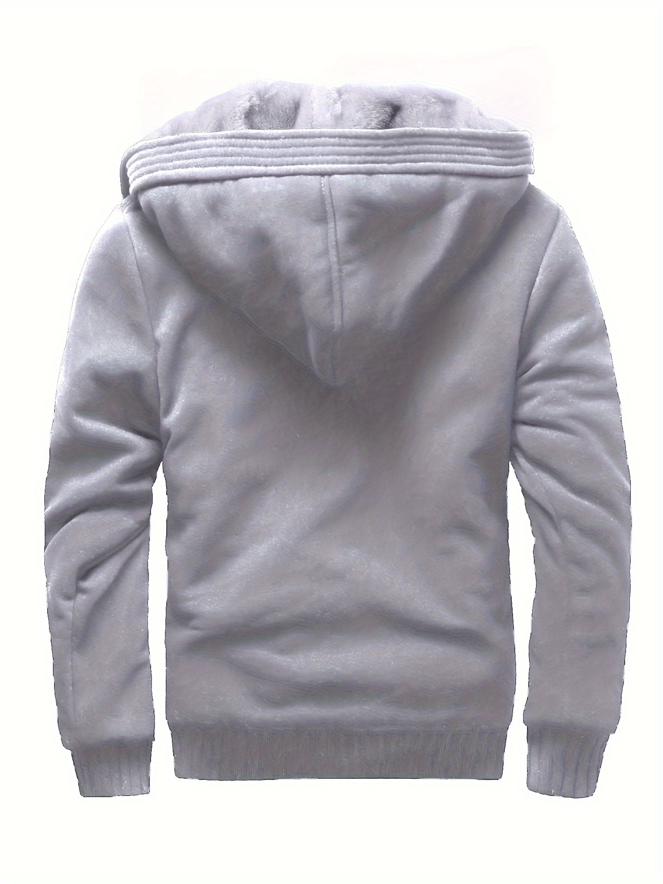 warm fleece hooded jacket mens casual stretch zip up jacket coat for fall details 11