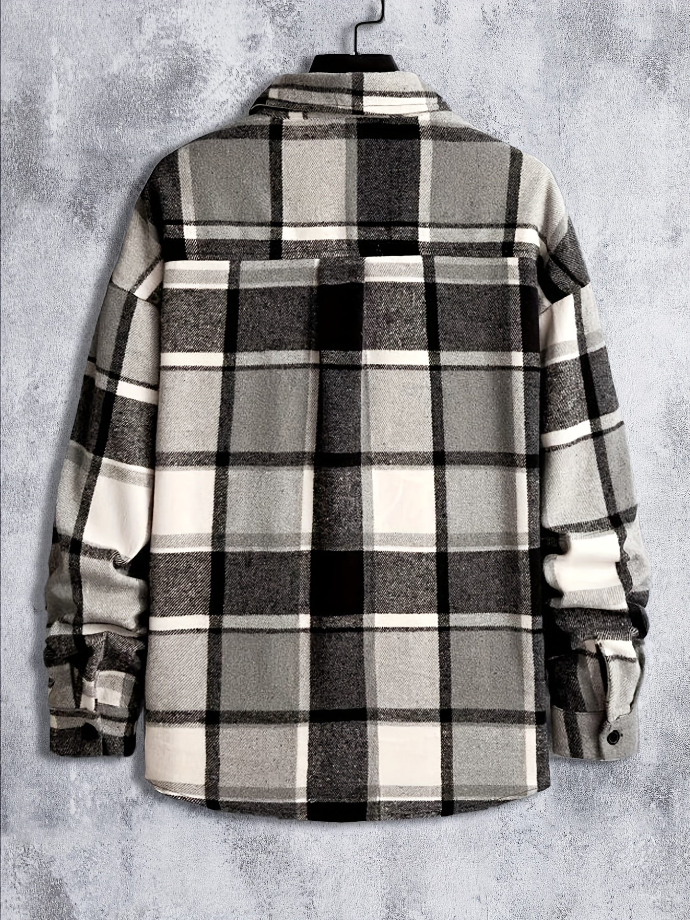 retro plaid shirt mens casual elegant button up long sleeve shirt jacket for spring fall business details 6