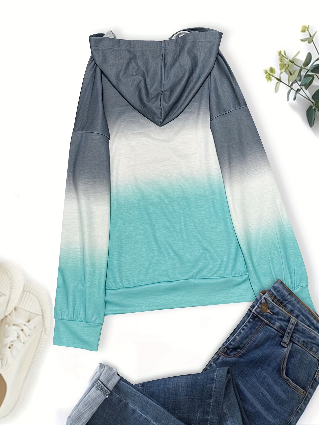 color block drawstring half zip hoodies street wear drop shoulder kangaroo pocket sweatshirt womens clothing details 11