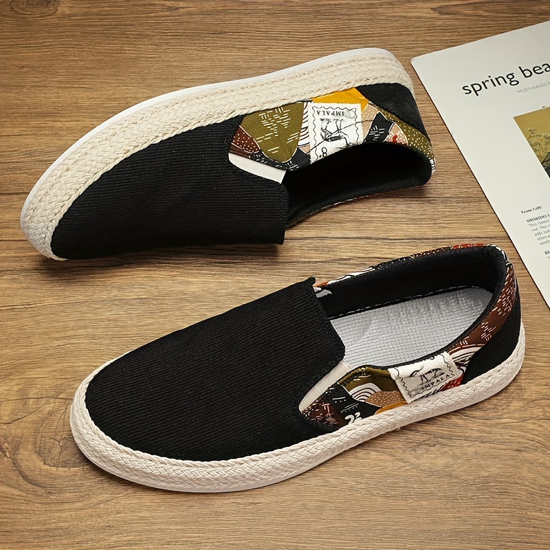 men s creative pattern design espadrilles corduroy uppers details 8