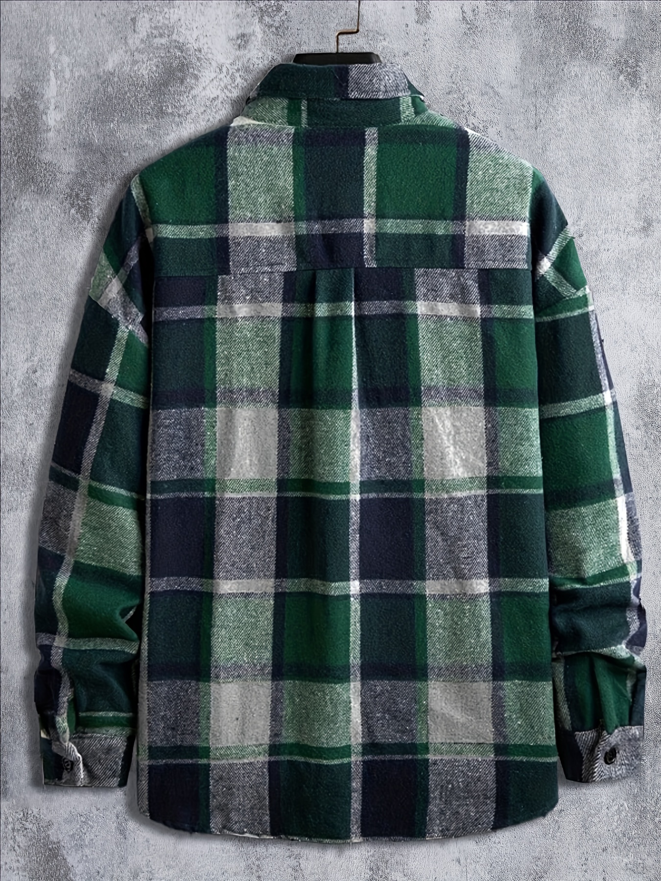 retro plaid shirt mens casual elegant button up long sleeve shirt jacket for spring fall business details 10