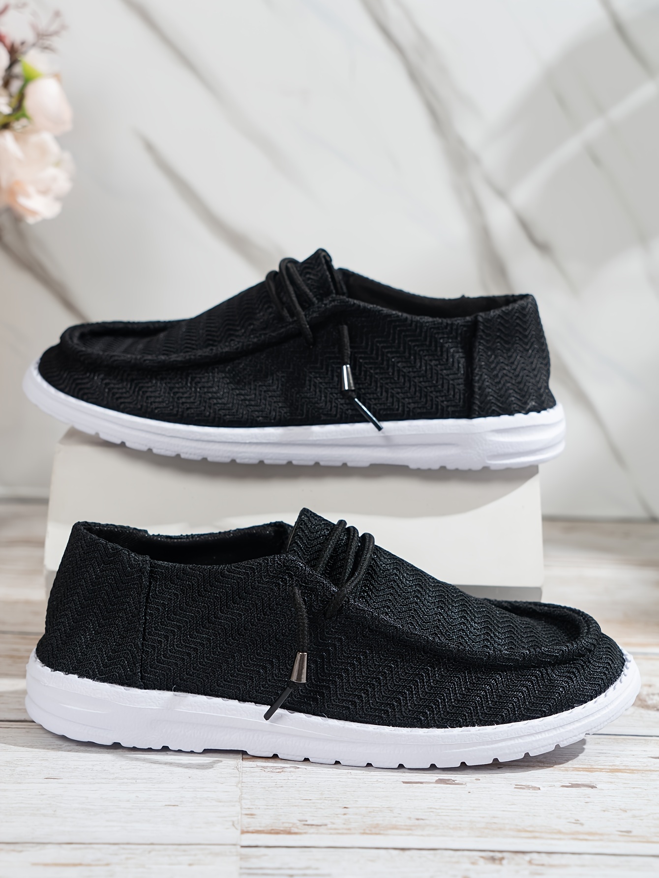 black canvas shoes women s casual breathable slip walking details 4