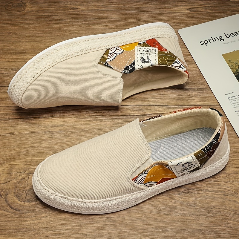 men s creative pattern design espadrilles corduroy uppers details 7