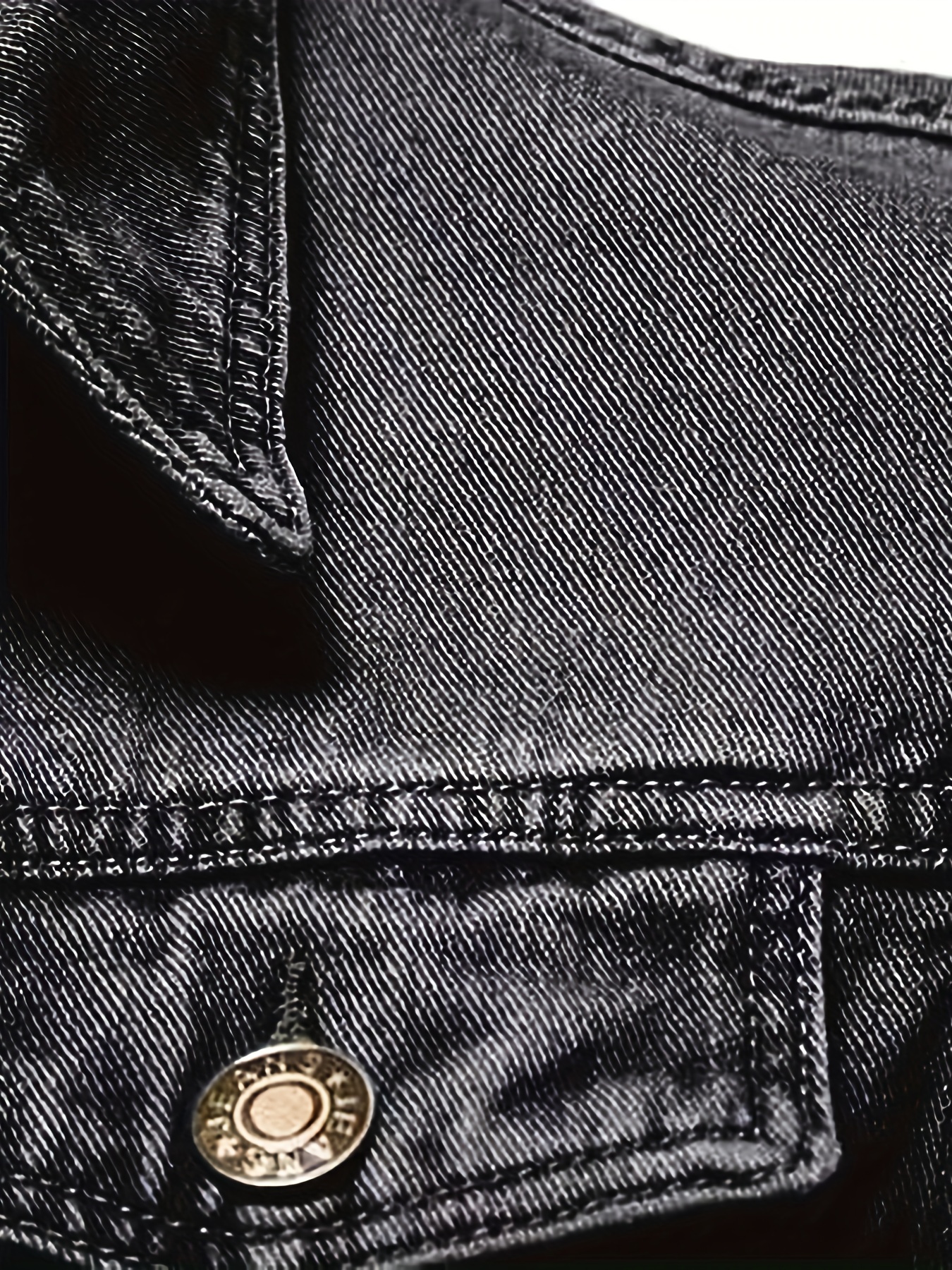 mens chic washed denim jacket casual street style button up contrast stitching jacket for fall winter details 2