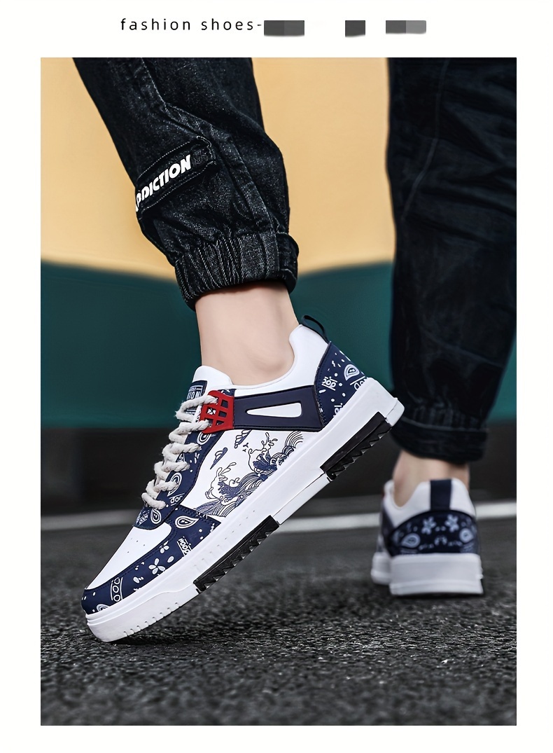 trendy skate shoes s wear resistant non slip lace sneakers details 5