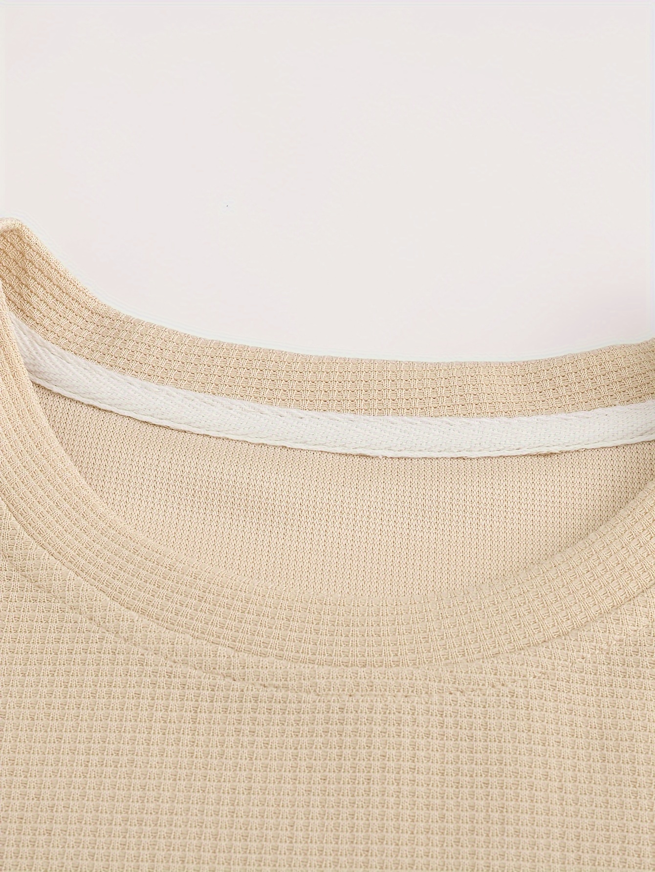 mens stylish loose solid sweatshirt casual slightly stretch breathable crew neck long sleeve top for spring fall outdoor details 15