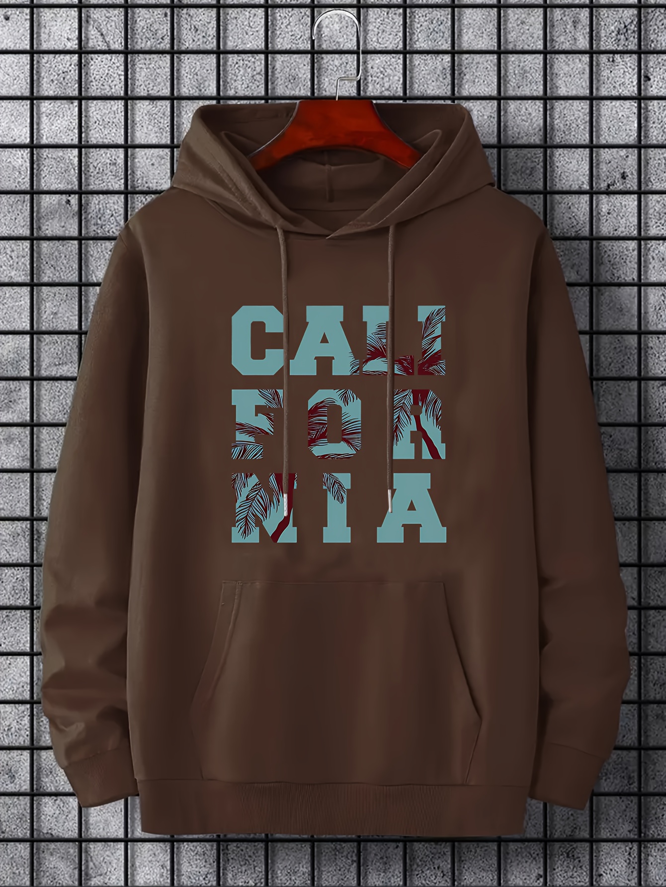 california print hoodies for men graphic sweatshirt with kangaroo pocket comfy trendy hooded pullover mens clothing for fall winter details 0