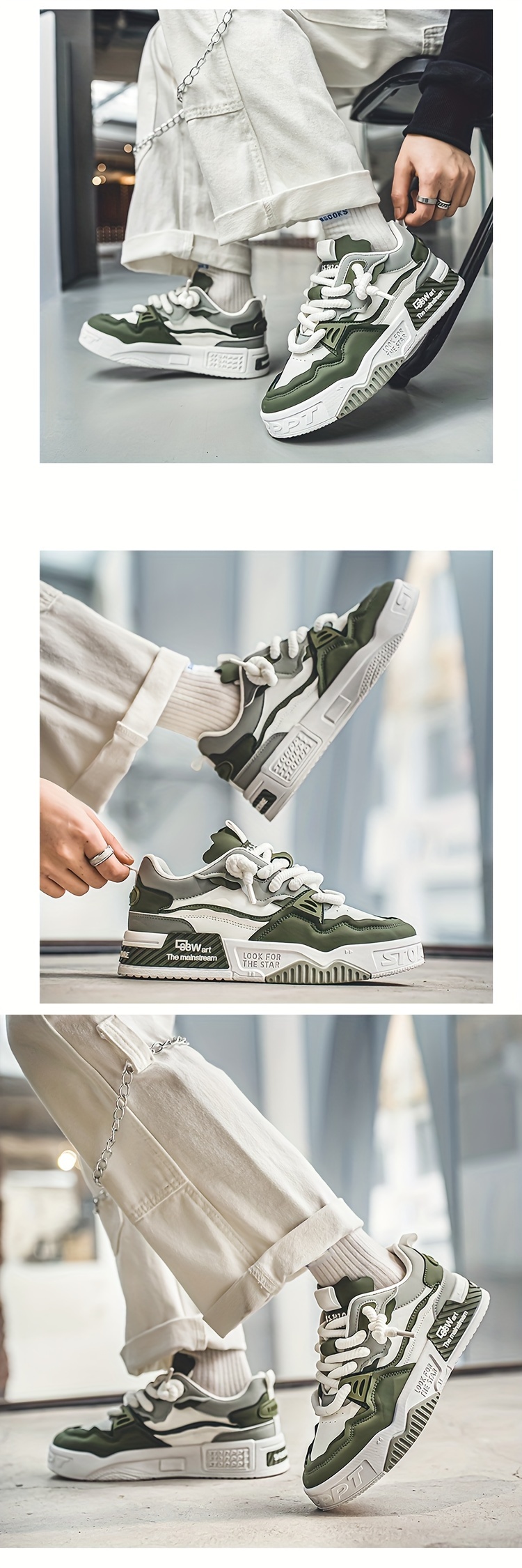 street style skate shoes men s trendy comfy non slip lace details 5