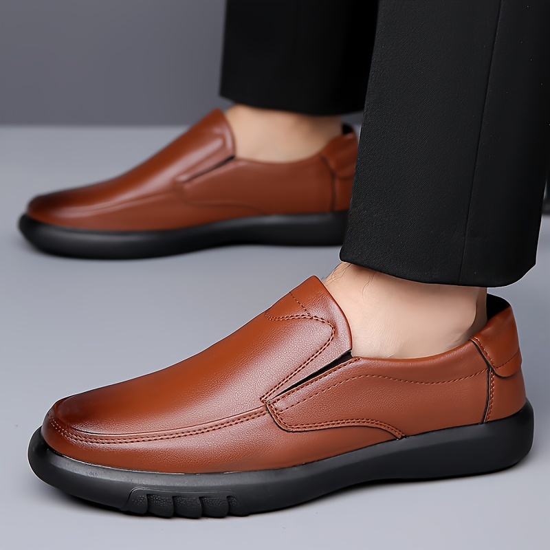 slip loafer shoes men s solid colour comfy non slip rubber details 7