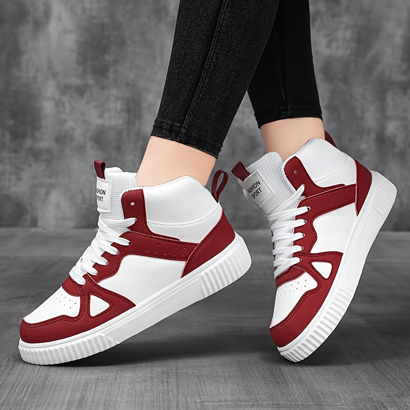 high top casual sneakers women s lace platform soft sole details 4