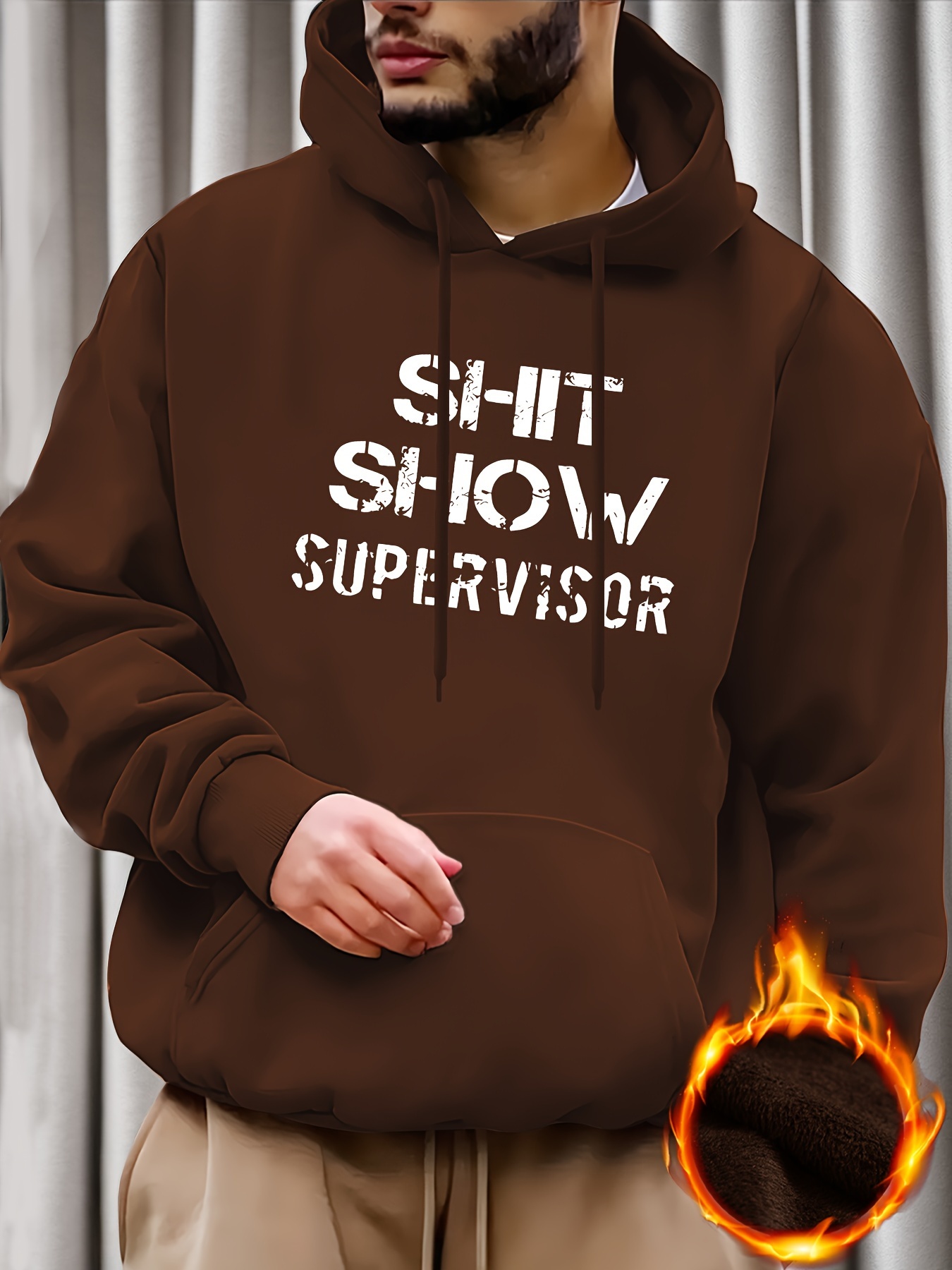 letter print hoodie cool hoodies for men mens casual graphic design pullover hooded sweatshirt with kangaroo pocket streetwear for winter fall as gift details 5