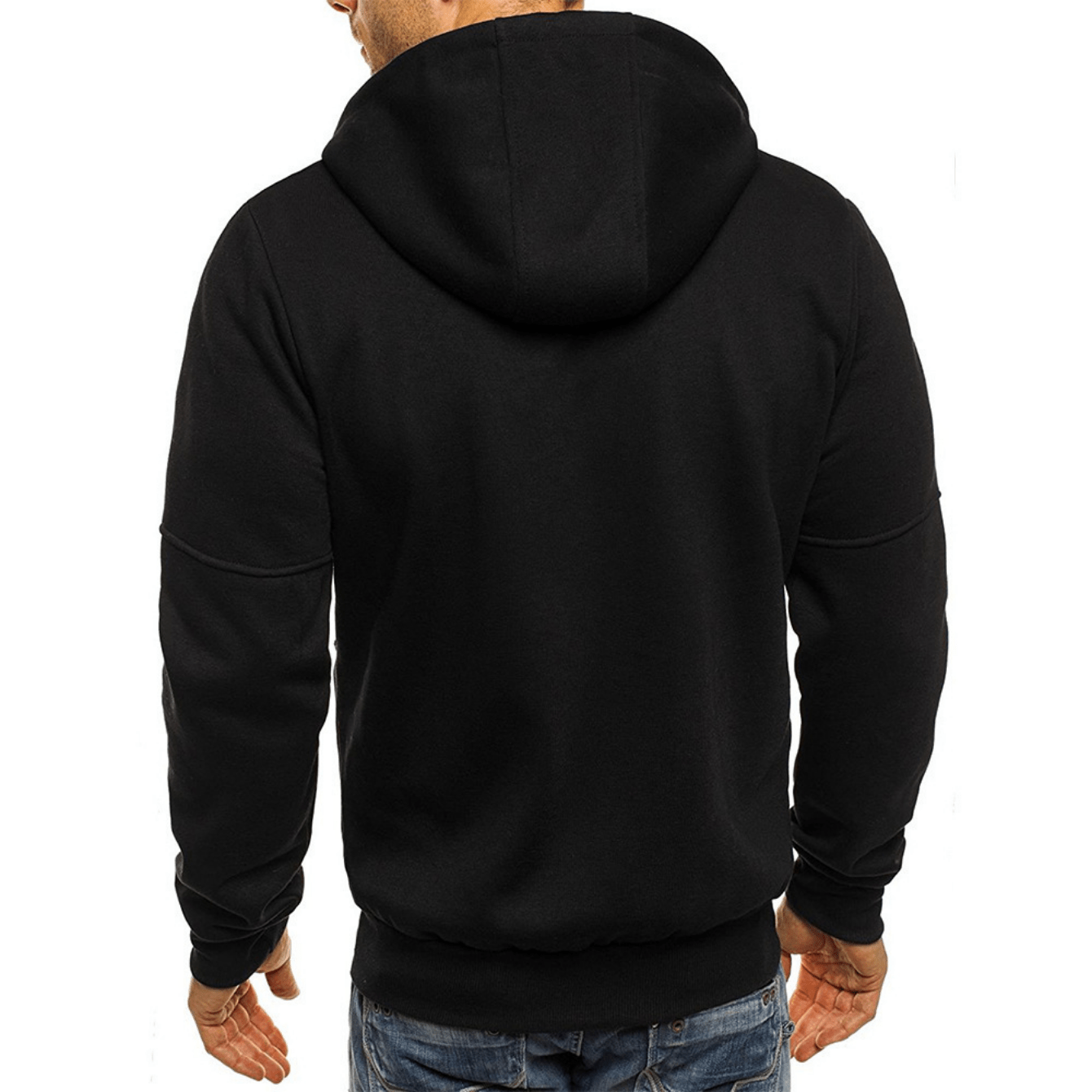 mens zip up hooded jacket with zipper pockets casual loose hoodie for workout running details 7