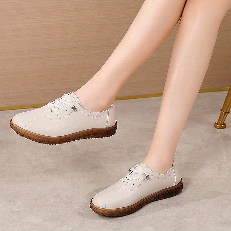 womens solid color sneakers comfortable low top slip on flat shoes lightweight all match walking shoes details 6