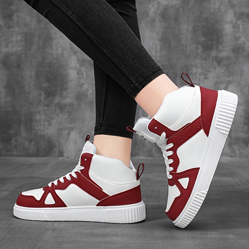 high top casual sneakers women s lace platform soft sole details 3
