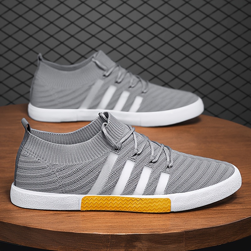 striped skateboard shoes men s trendy woven knit breathable details 11