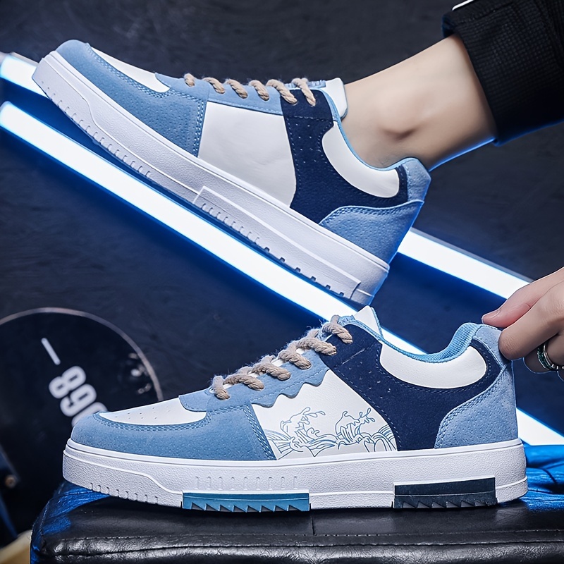 block wave pattern skateboard shoes men s trendy colour details 2