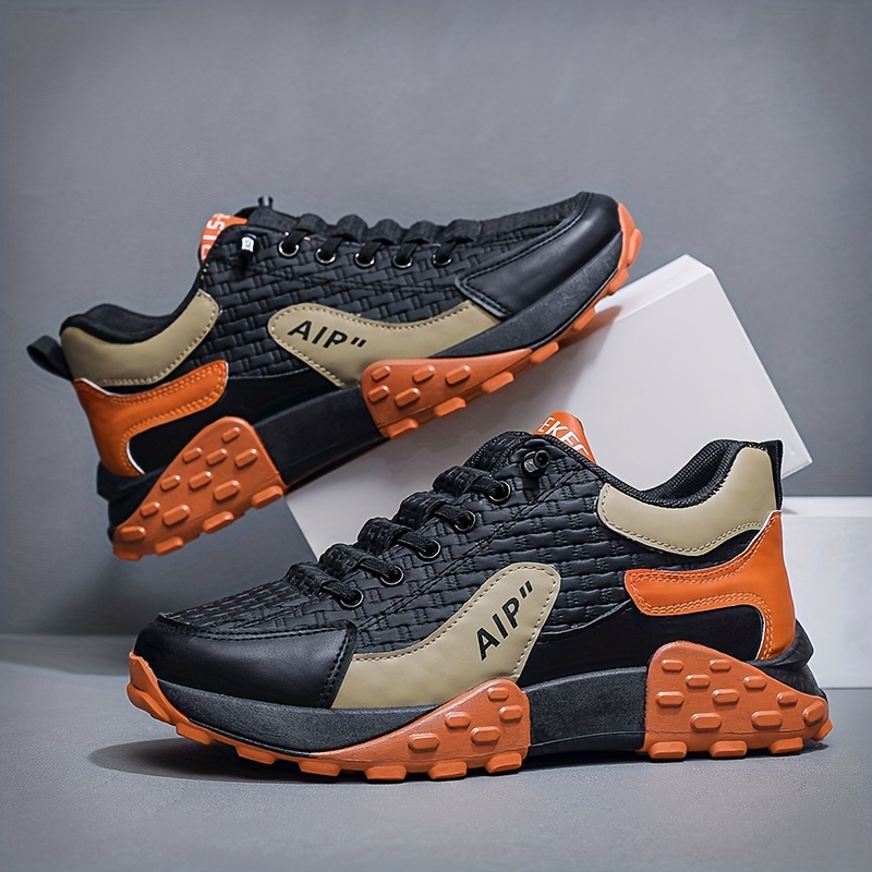 durable sneakers men s trendy colour block comfy non slip details 2