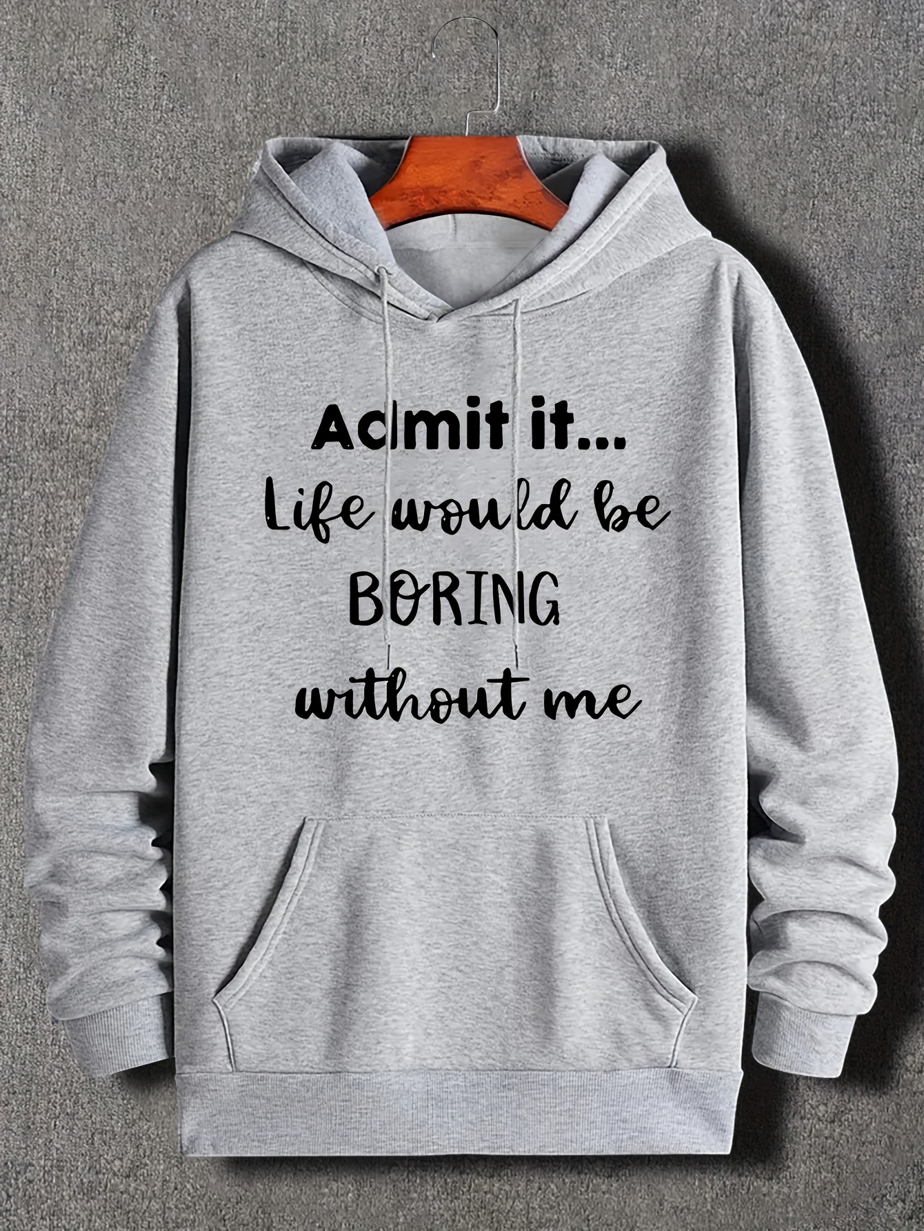 funny admit it print hoodie cool novel hoodies for men mens casual graphic design pullover hooded sweatshirt with kangaroo pocket streetwear for winter fall as gifts details 0