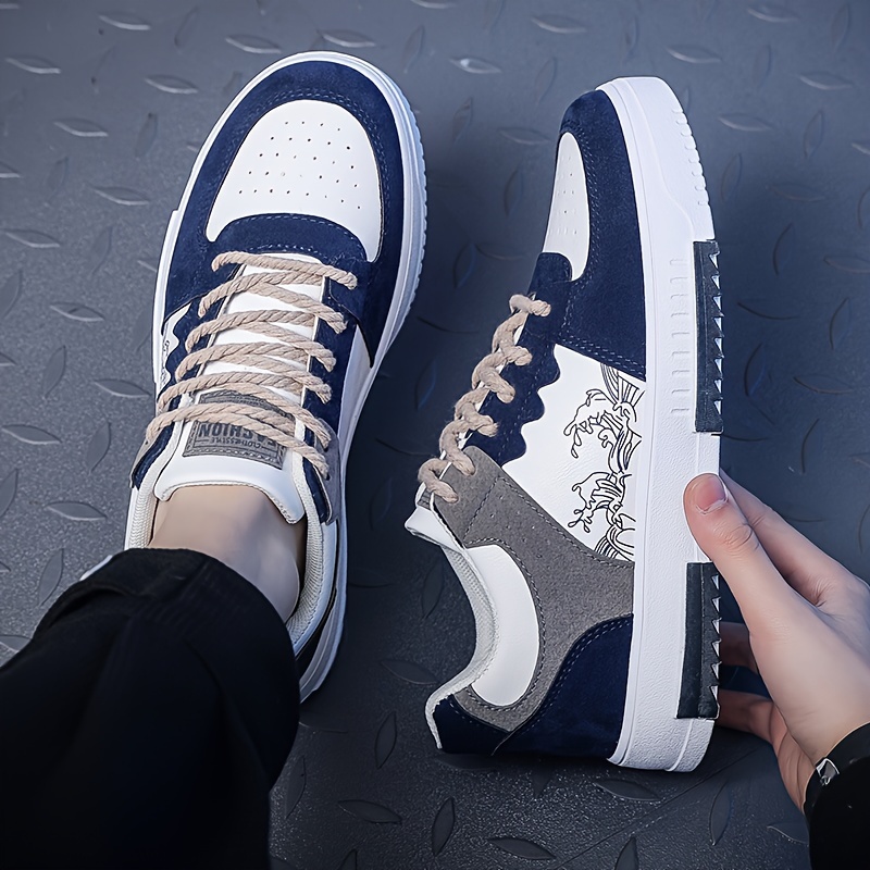 block wave pattern skateboard shoes men s trendy colour details 6