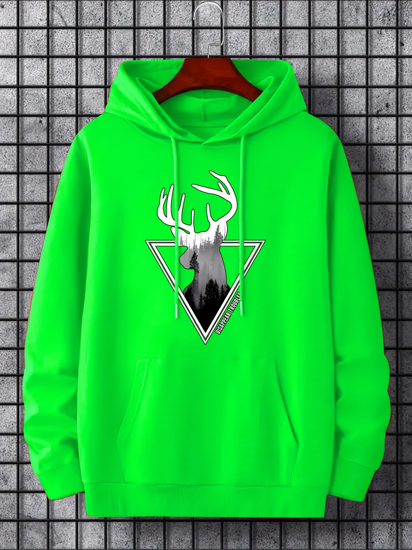 deer print hoodie cool hoodies for men mens casual graphic design pullover hooded sweatshirt with kangaroo pocket streetwear for winter fall as gifts details 37