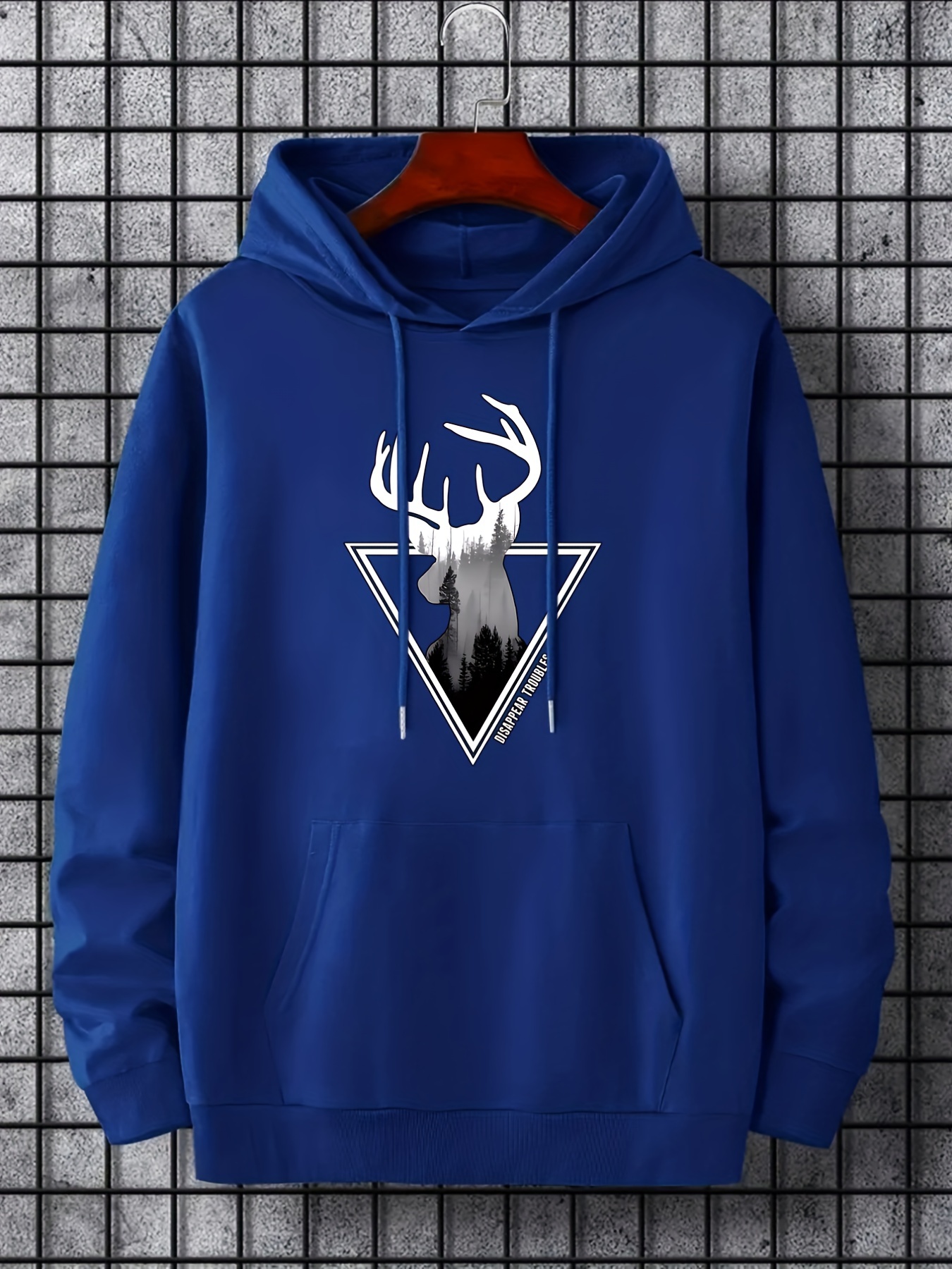 deer print hoodie cool hoodies for men mens casual graphic design pullover hooded sweatshirt with kangaroo pocket streetwear for winter fall as gifts details 10