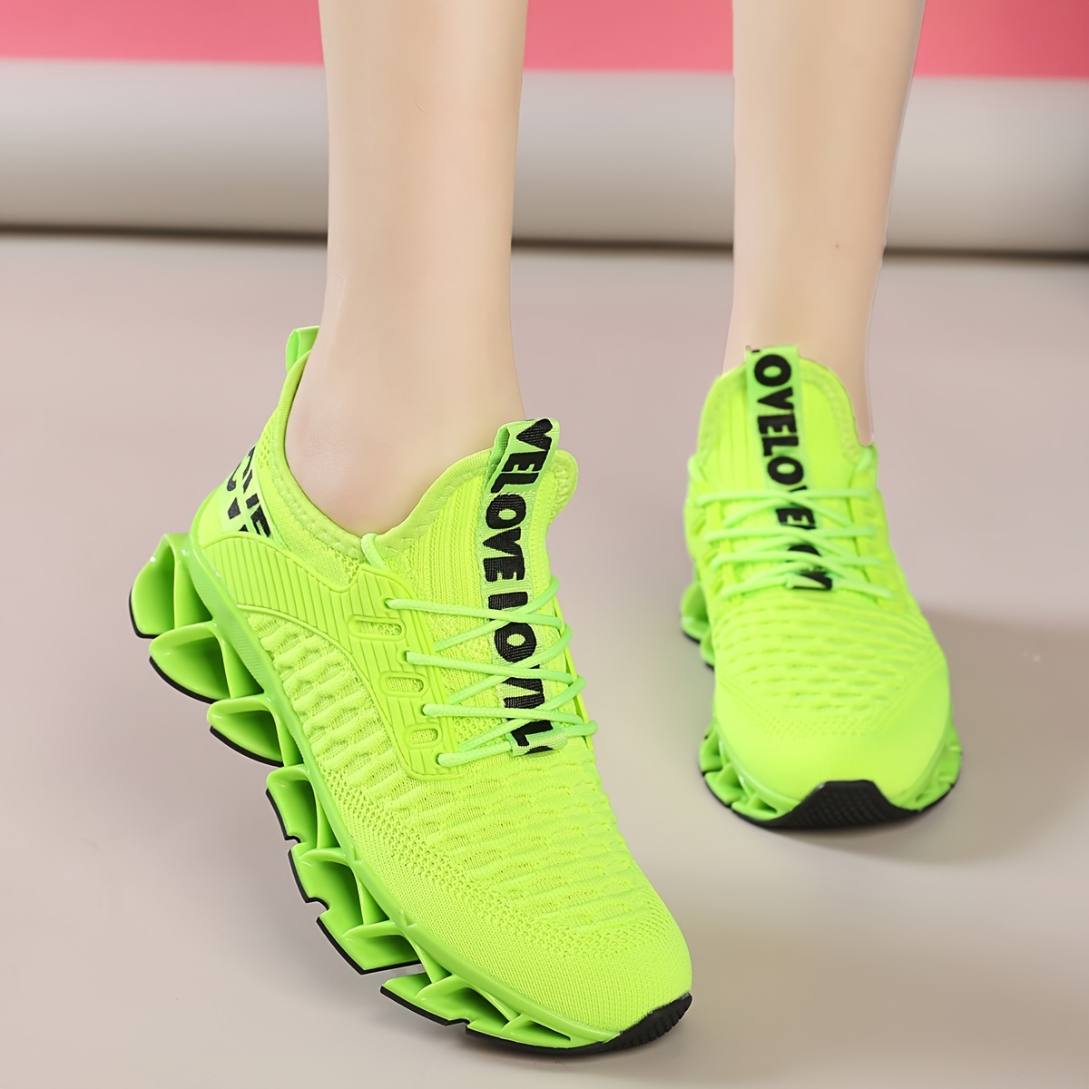 knitted sports shoes women s fashion breathable low top details 10
