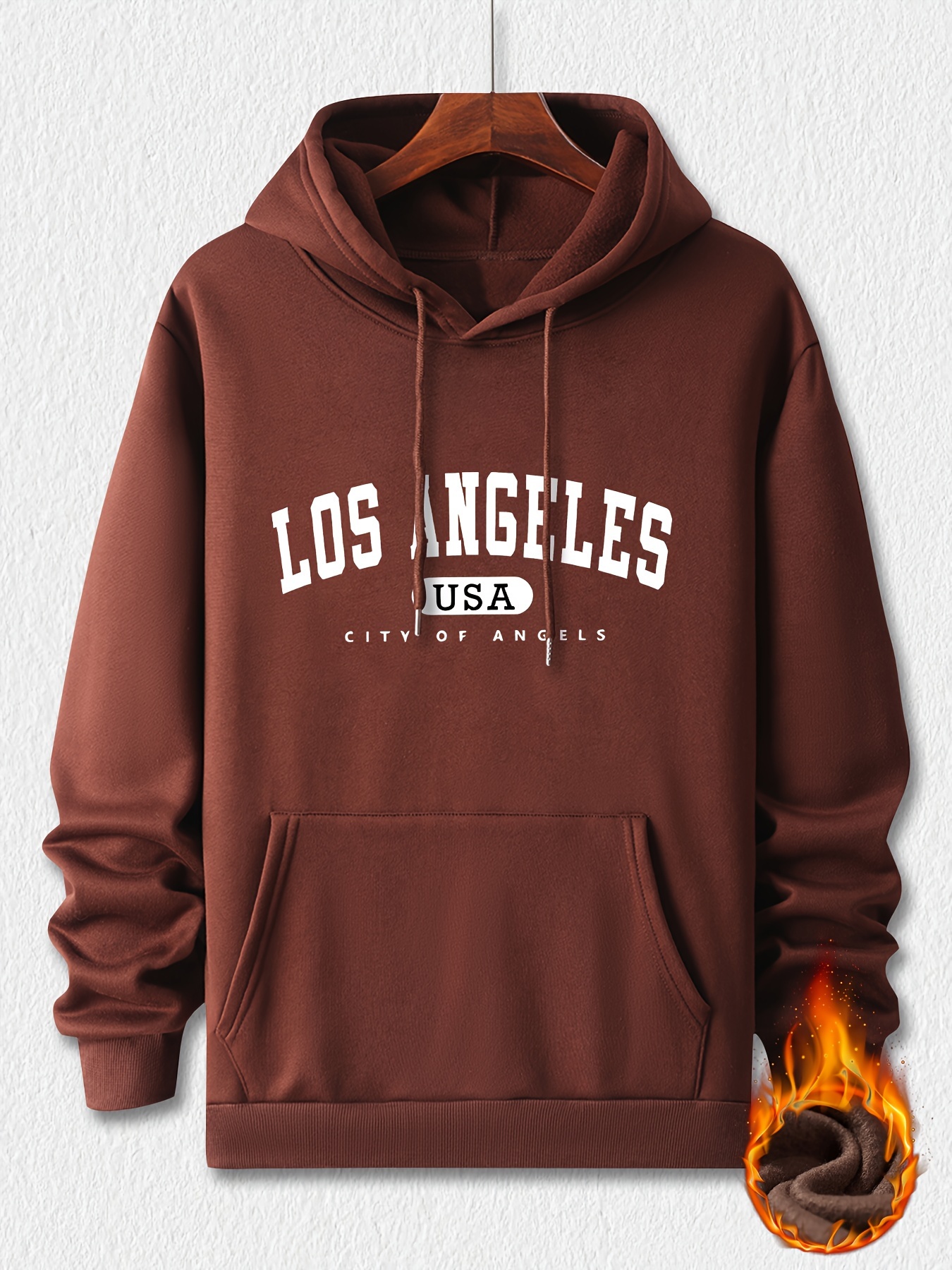 los angeles print hoodie cool hoodies for men mens casual graphic design pullover hooded sweatshirt with kangaroo pocket streetwear for winter fall as gifts details 10