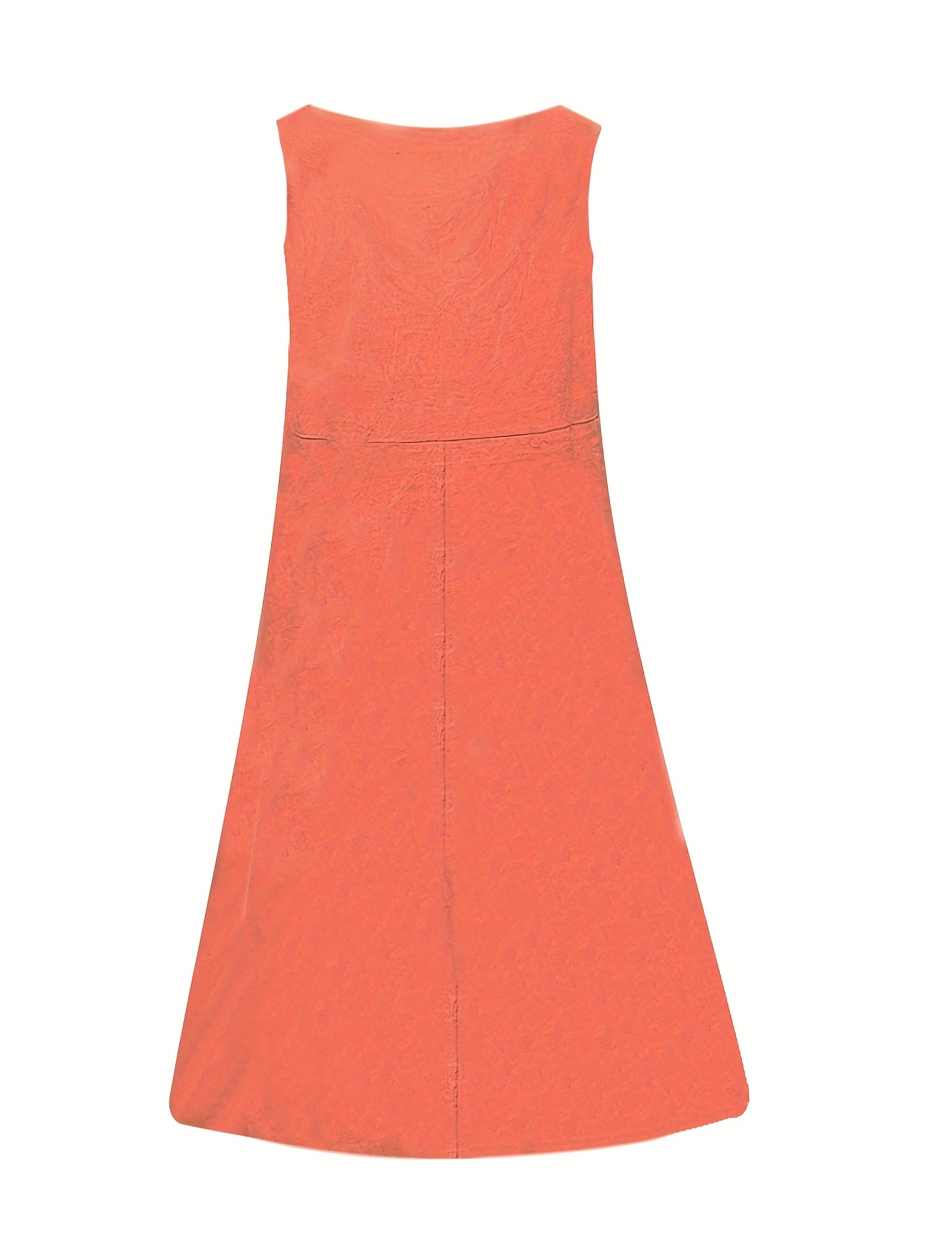 pocket front solid dress casual crew neck sleeveless simple dress womens clothing details 23