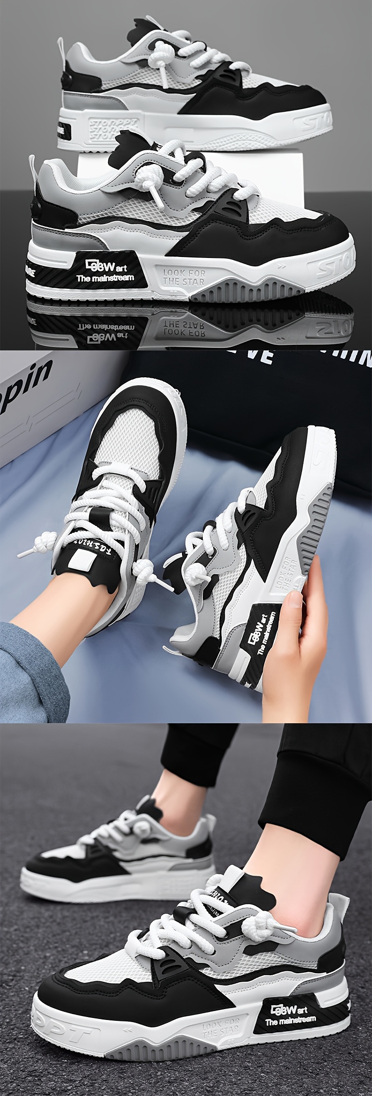street style skate shoes men s trendy comfy non slip lace details 9
