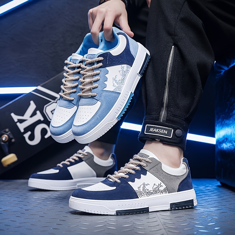 block wave pattern skateboard shoes men s trendy colour details 0