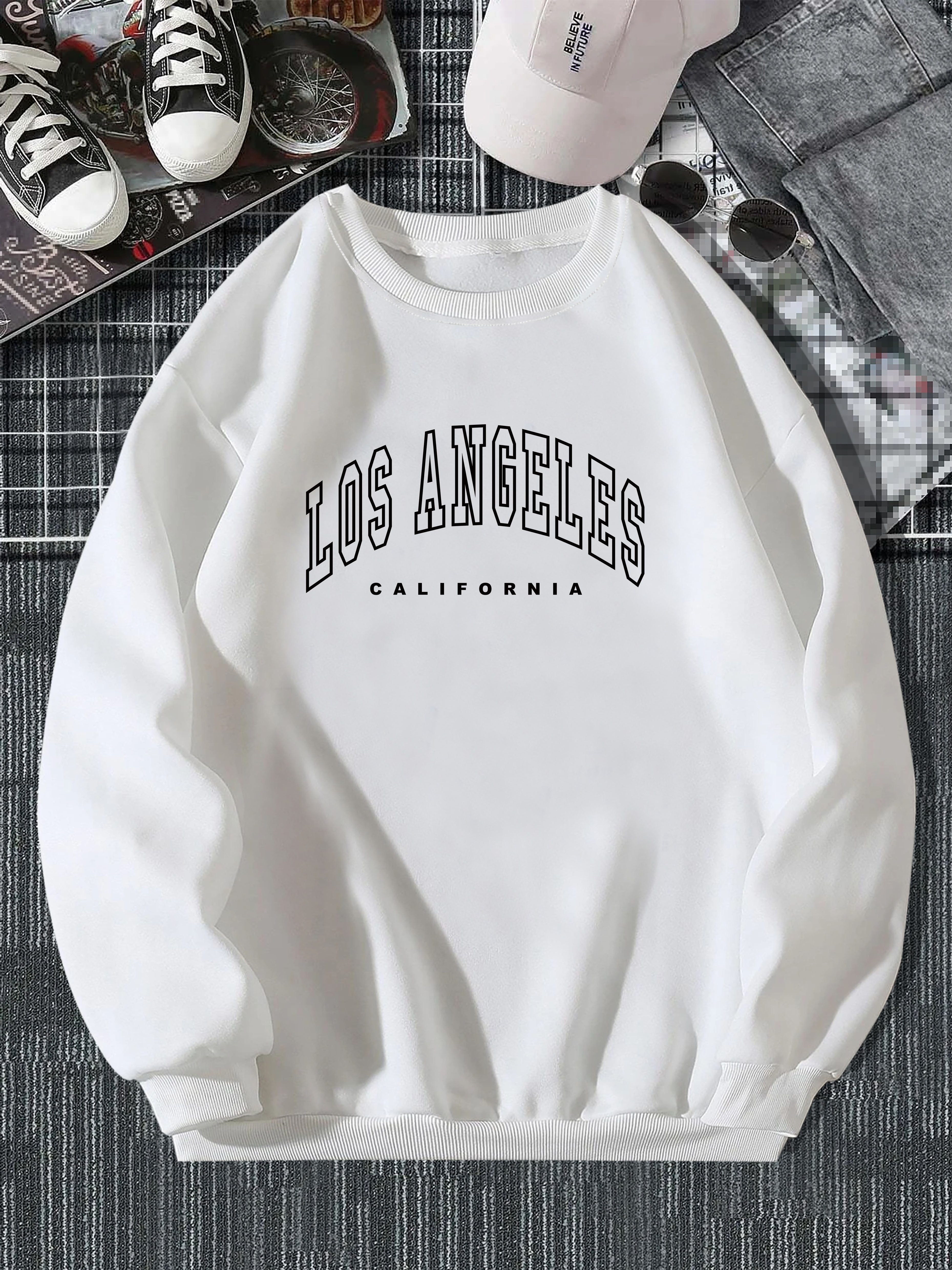 hoodies for men los angeles letter print hoodie men s casual pullover hooded sweatshirt with kangaroo pocket for spring fall as gifts details 15