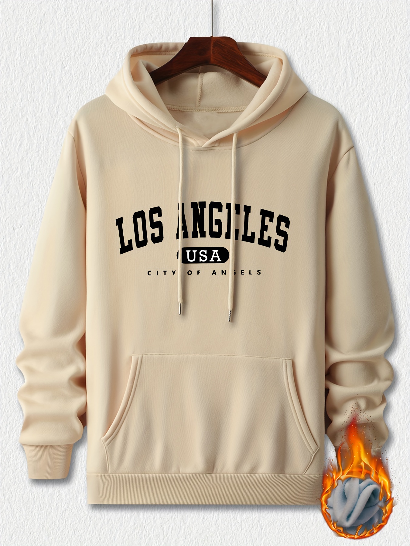 los angeles print hoodie cool hoodies for men mens casual graphic design pullover hooded sweatshirt with kangaroo pocket streetwear for winter fall as gifts details 0