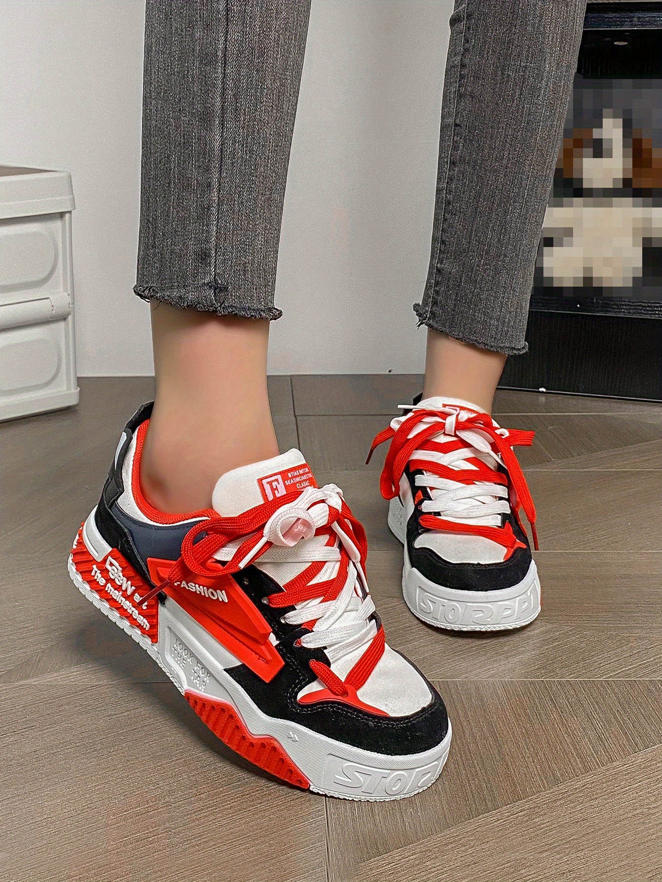 platform skate shoes women s trendy colorblock heightening details 2