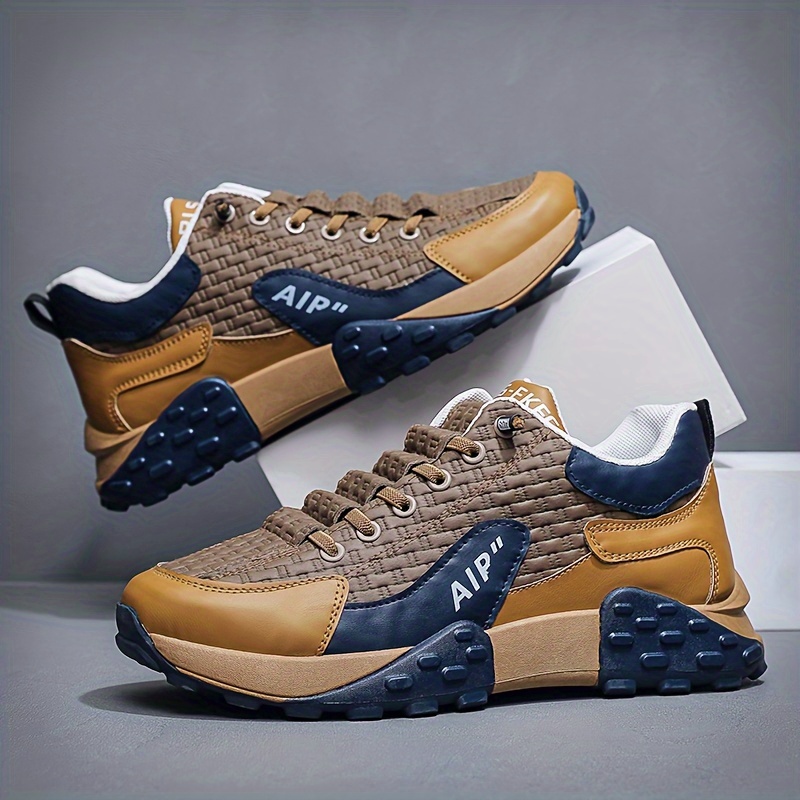 durable sneakers men s trendy colour block comfy non slip details 3