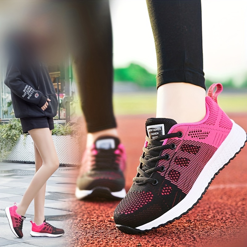 woven mesh sneakers women s flying lace low top round toe details 8