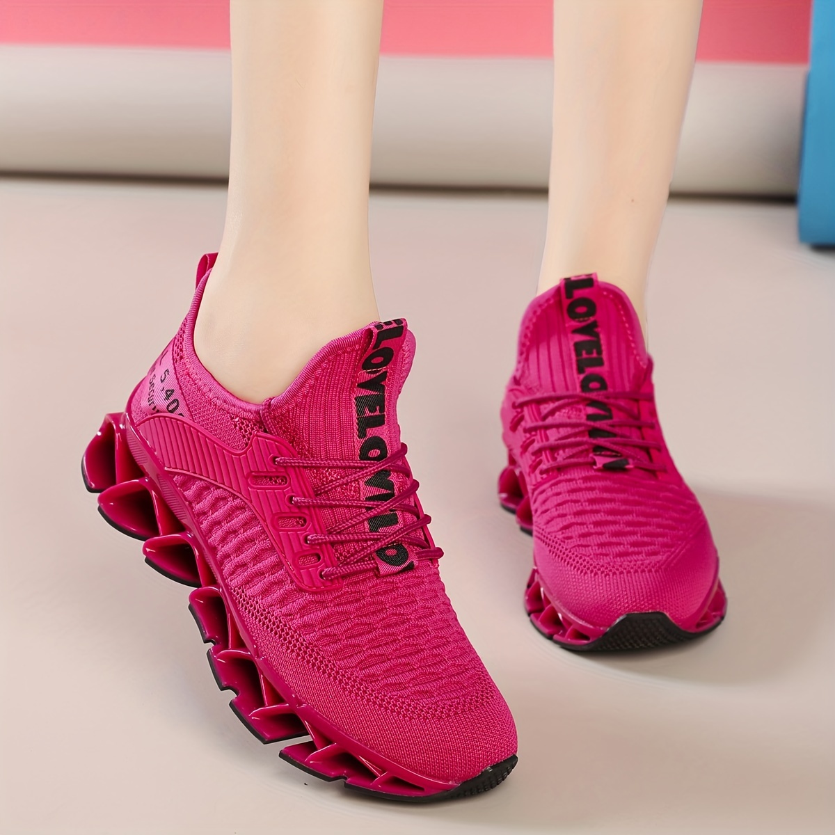 knitted sports shoes women s fashion breathable low top details 8