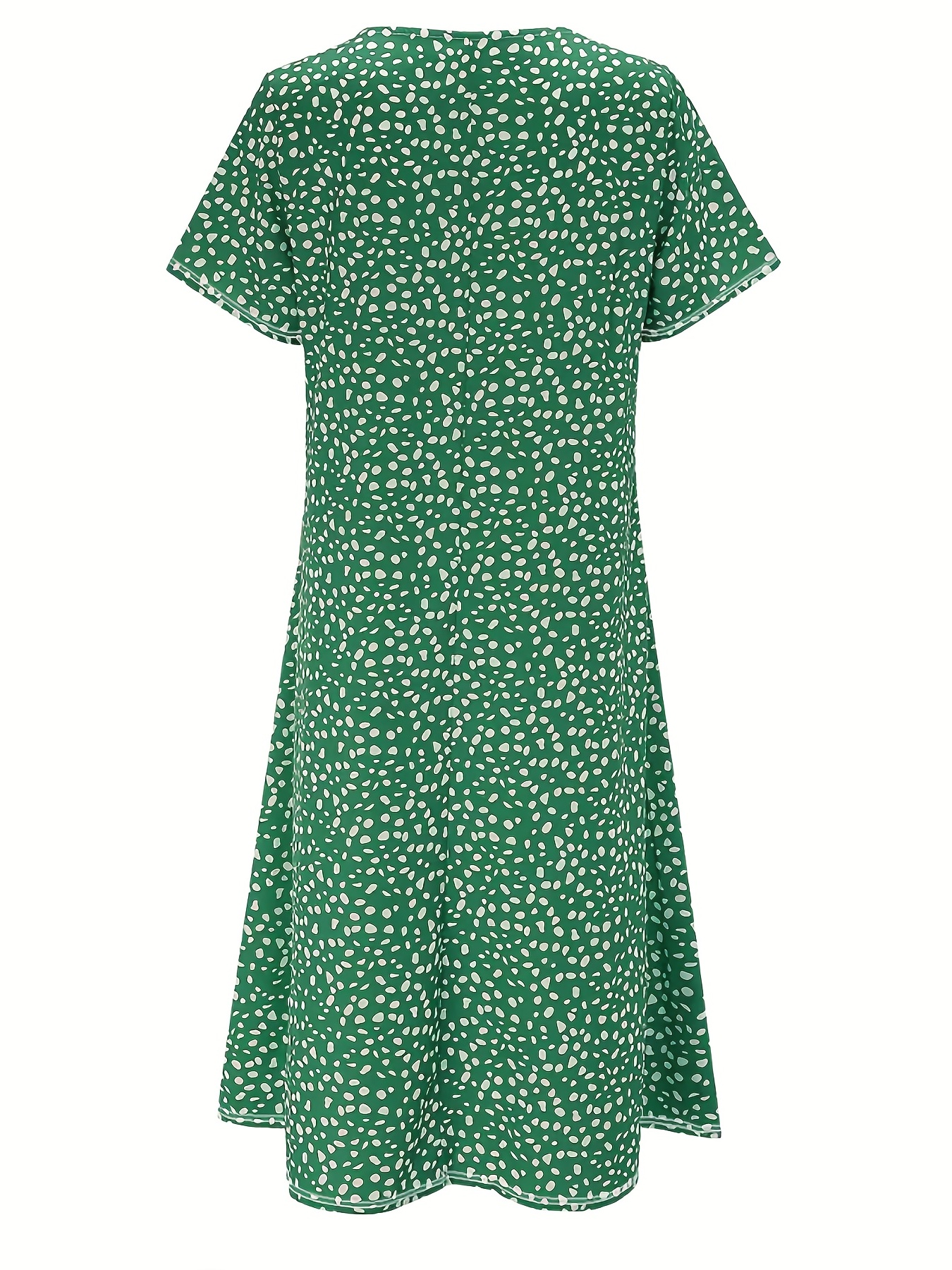 boho floral print dual pockets dress casual crew neck short sleeve dress womens clothing details 10