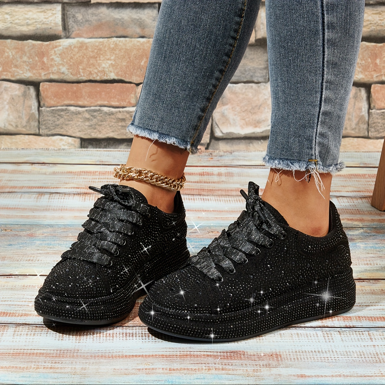 prom sneakers women rhinestone sparkly blingbling party details 2