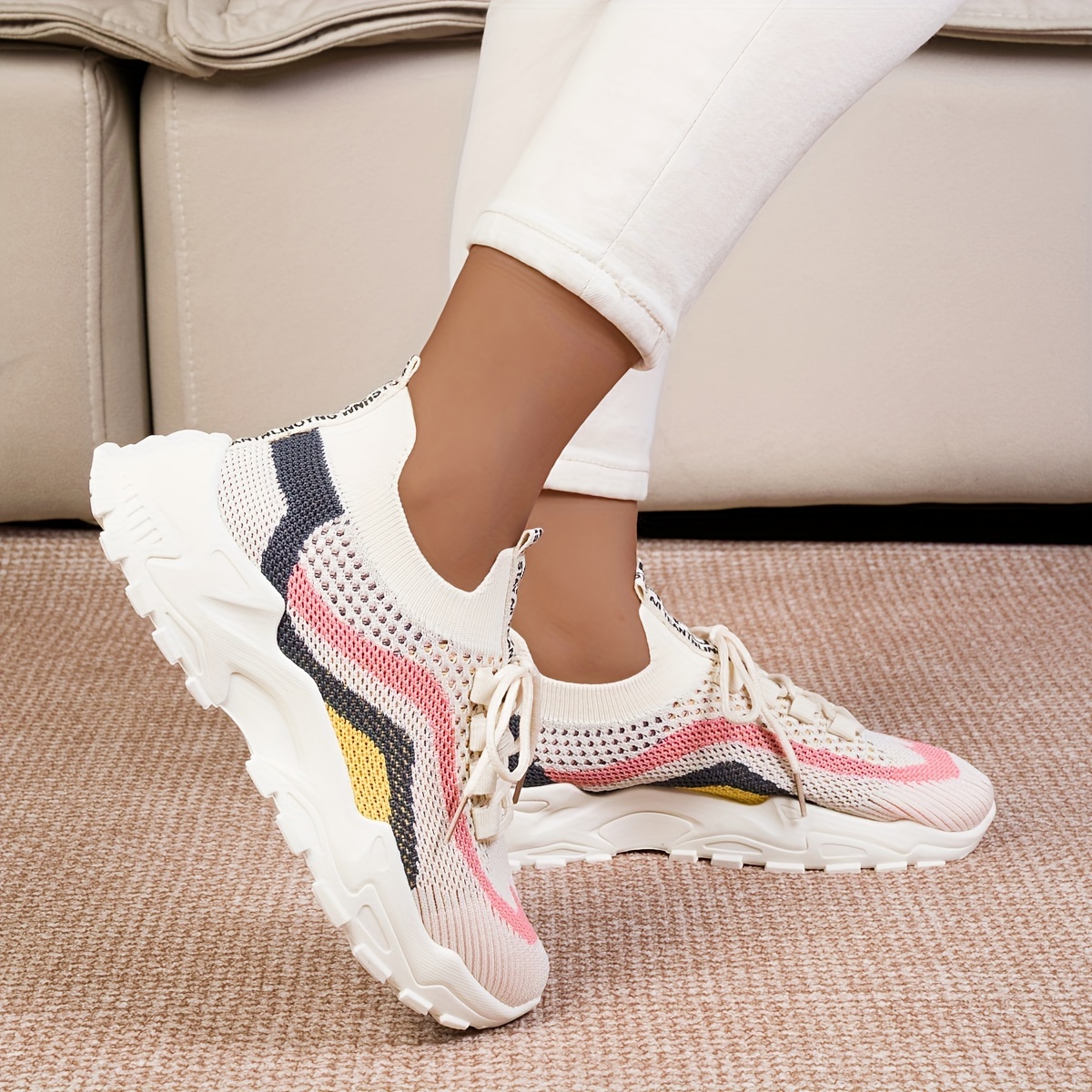 breathable mesh platform sneakers women s casual lace details 2