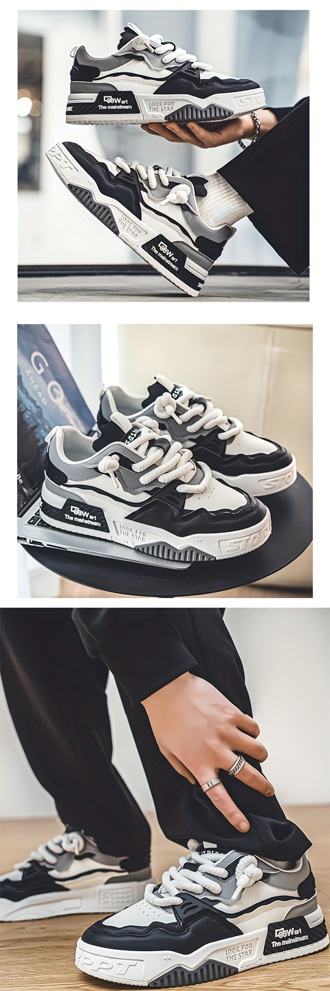 street style skate shoes men s trendy comfy non slip lace details 2