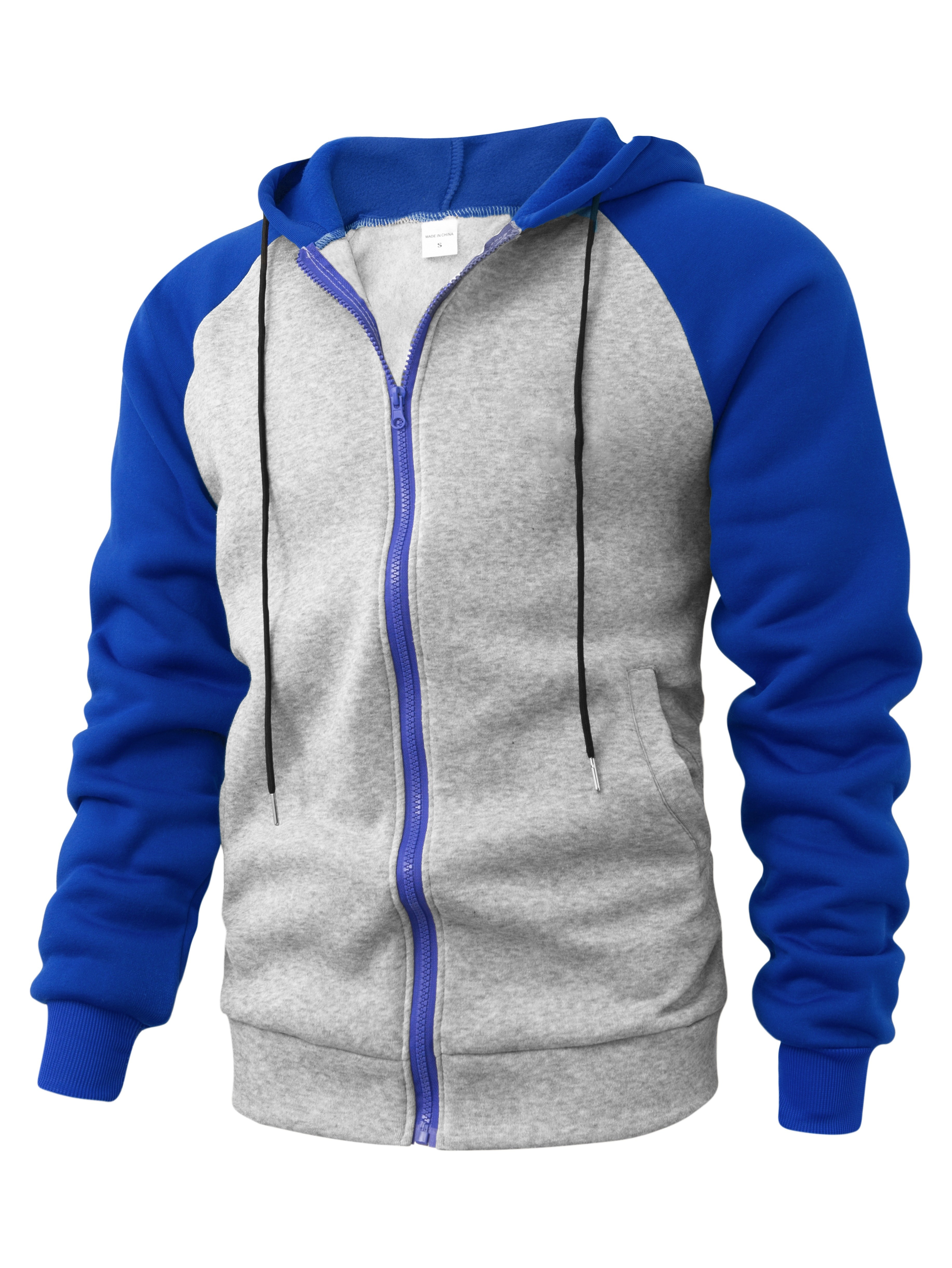 color block mens hooded jacket casual long sleeve hoodies with zipper gym sports hooded coat for winter fall details 24