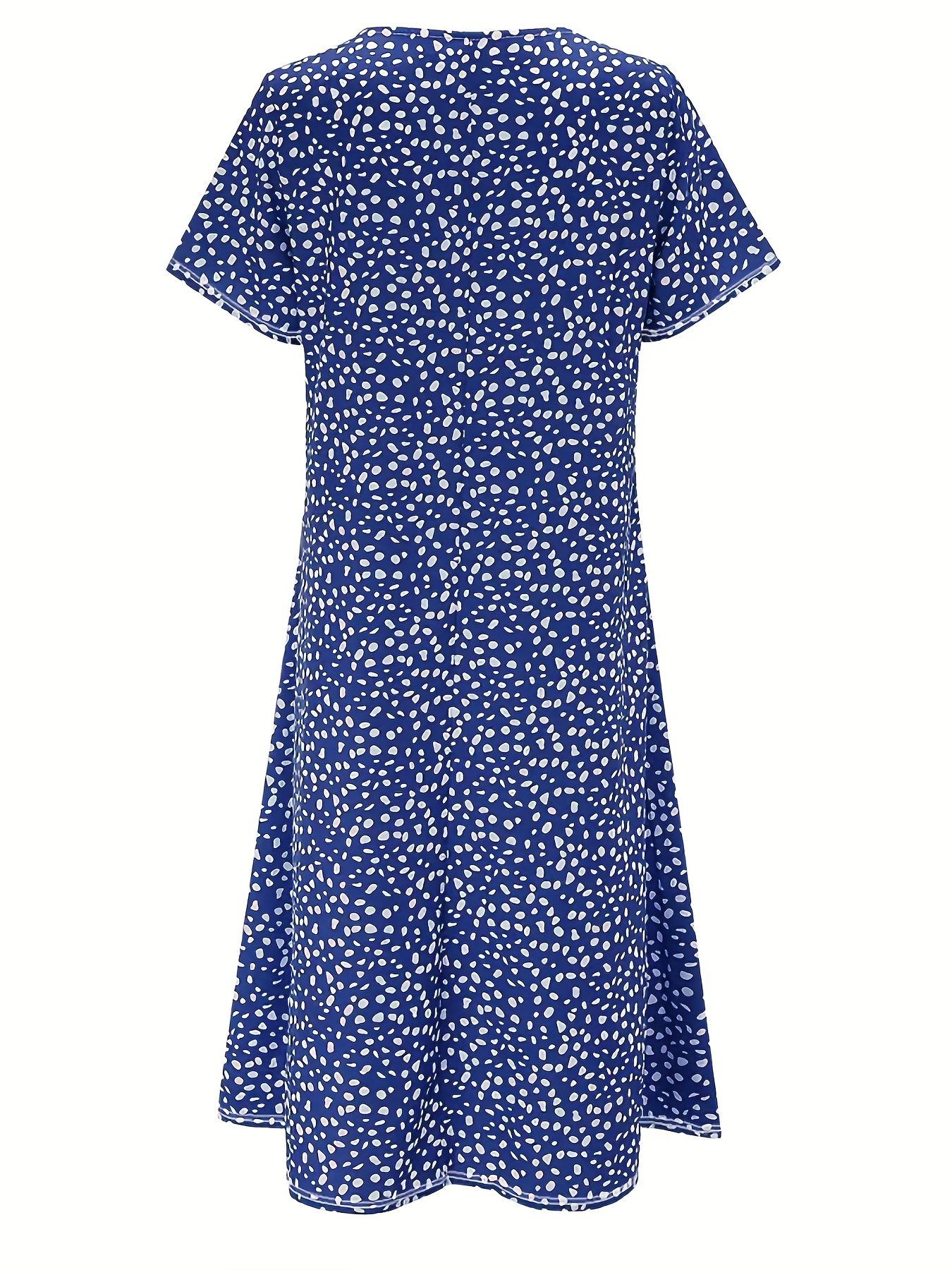 boho floral print dual pockets dress casual crew neck short sleeve dress womens clothing details 13