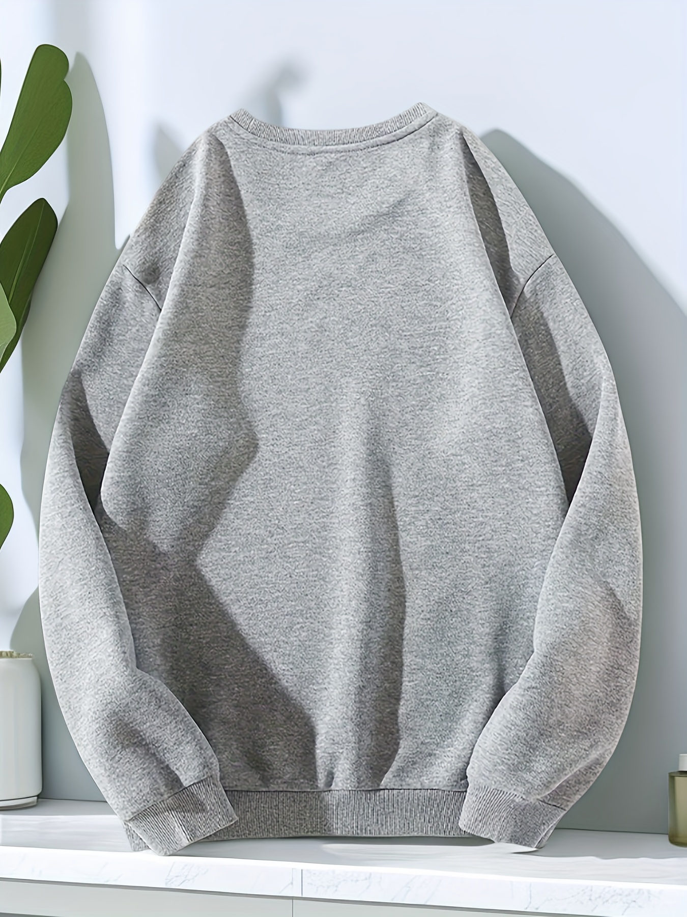 stylish teddy bear print trendy sweatshirt mens casual graphic design slightly stretch crew neck pullover sweatshirt for autumn winter details 6