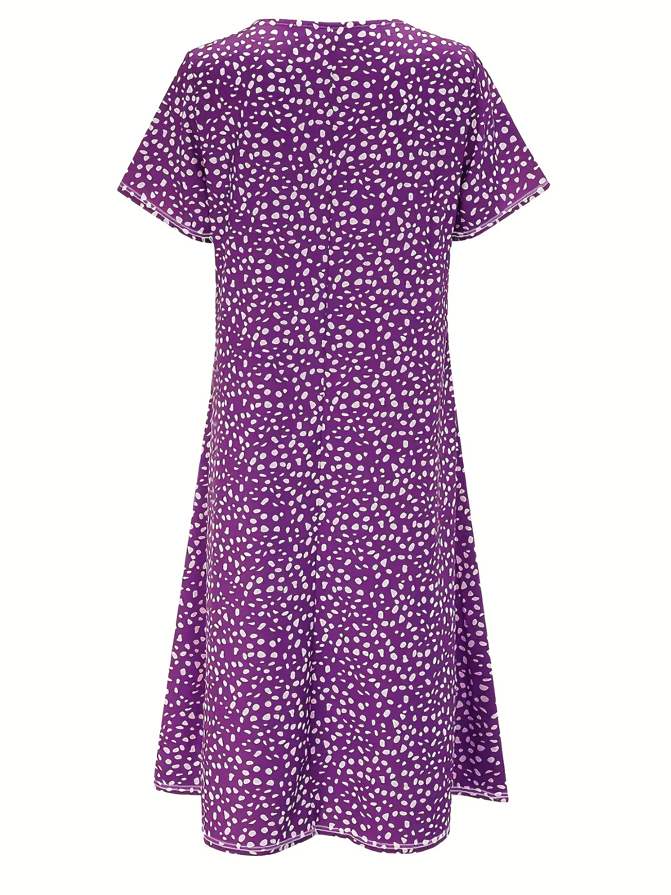 boho floral print dual pockets dress casual crew neck short sleeve dress womens clothing details 1