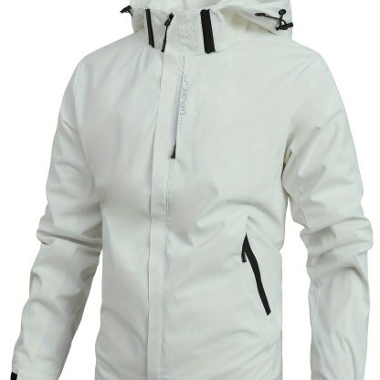 Men's Lightweight Waterproof Hooded Rain Jacket - Outdoor Hiking Windbreaker Coat