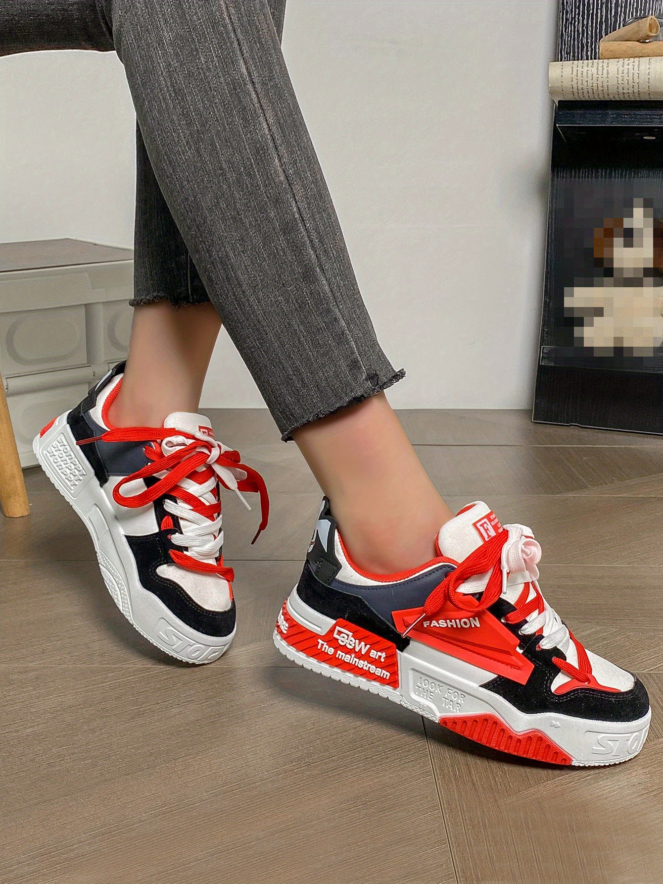 platform skate shoes women s trendy colorblock heightening details 0