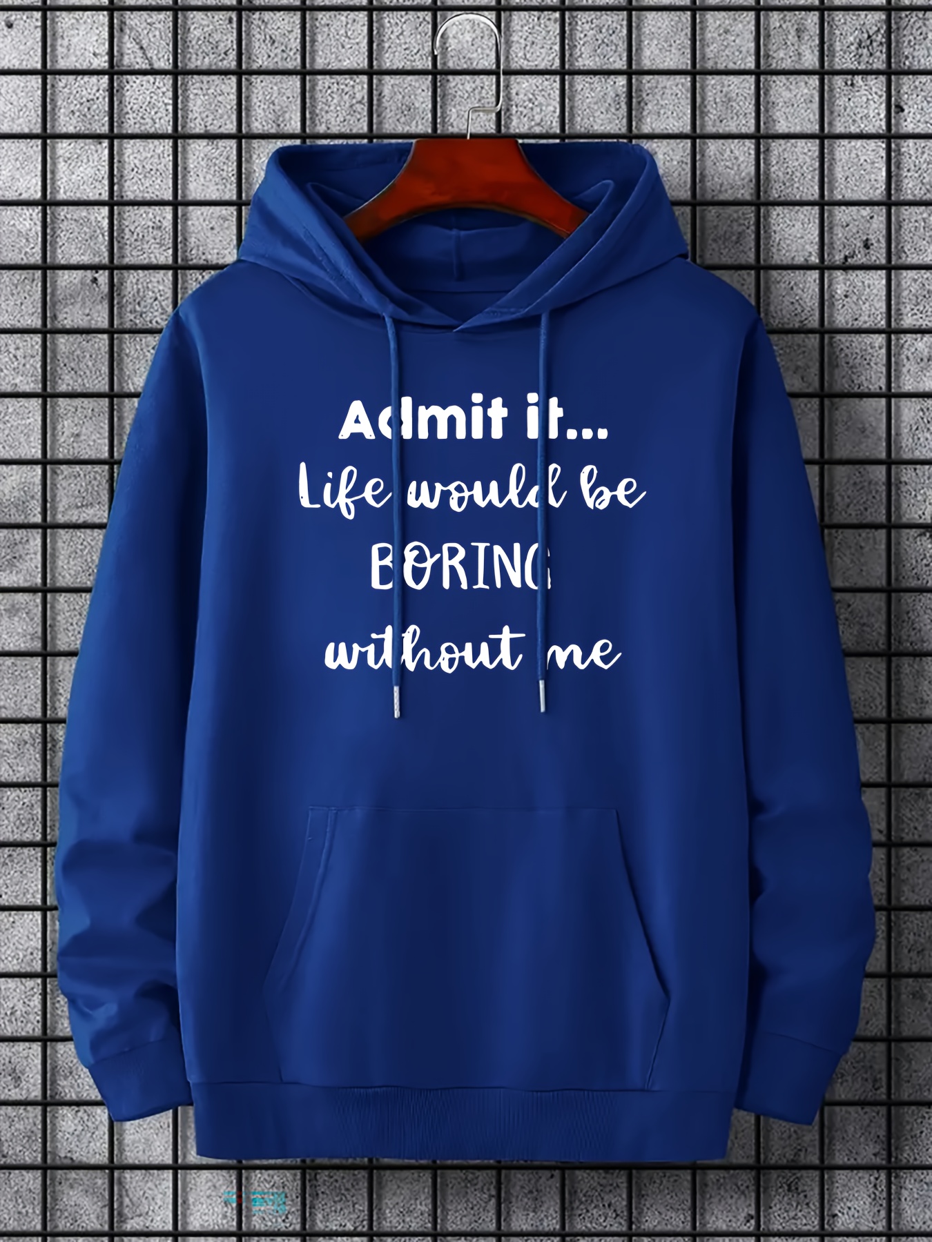 funny admit it print hoodie cool novel hoodies for men mens casual graphic design pullover hooded sweatshirt with kangaroo pocket streetwear for winter fall as gifts details 20